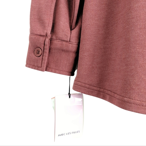 AVEC LES FILLES French Terry Mauve Pink Shacket Size Small - Picture 9 of 13